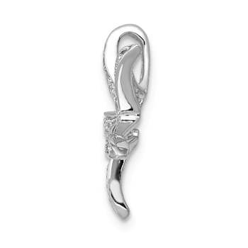 Rhodium Over 14k White Gold Diamond Starfish Chain Slide Pendant