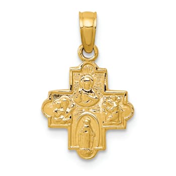 14K Yellow Gold Miniature Four Way Medal Pendant