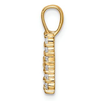 14K Yellow Gold Lab Grown Diamond Letter H Initial Pendant