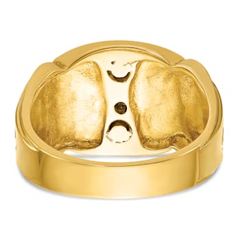 10K Two-tone Yellow and White Gold Men's Enameled and Diamond Blue Lodge
Masonic Ring 0.15ctw