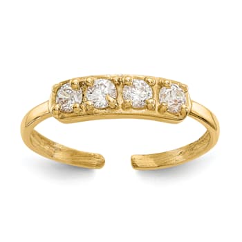 14K Yellow Gold CZ Toe Ring 0.015ctw minimum