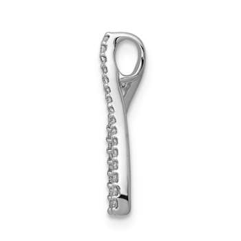 Rhodium Over 14k White Gold Diamond Wishbone chain slide