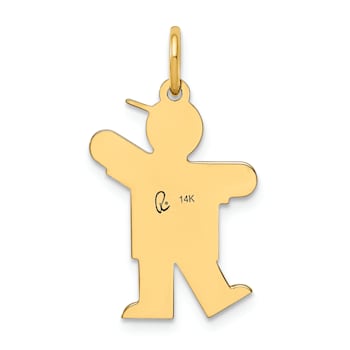 14k Yellow Gold Satin Boy with Hat Kid Charm