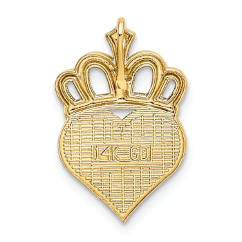 14K Two-tone Gold  Textured Daddy's Little Girl Heart Slide Pendant