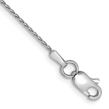 Rhodium Over 14k White Gold Parisian Diamond-Cut Wheat Link Bracelet
