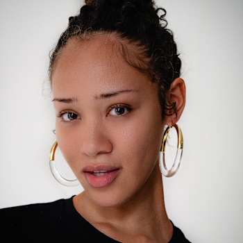 14K Yellow Gold Over Brass Acrylic XL Clear Chunky Graduated Hoop Earrings