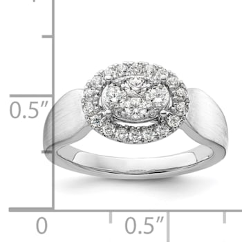 Rhodium Over 14K White Gold Lab Grown Diamond VS/SI GH, Cluster Ring 0.497ctw