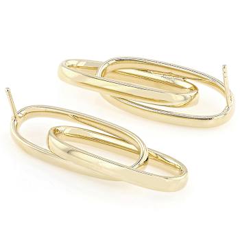 Paperclip Drop Earrings In 18K Gold Over Bronze