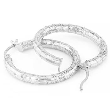 Diamond-Cut Hoop Earrings In Sterling Silver 0.8"