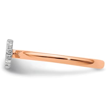 10K Rose Gold Over Sterling Silver Stackable Expressions Diamond
Horseshoe Ring 0.07ctw