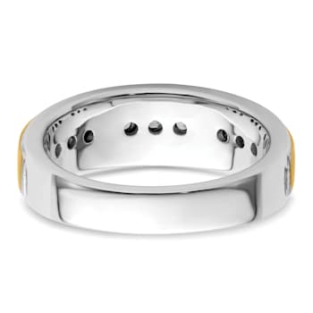 14K Two-tone Yellow and White Gold Lab Grown Diamond Men's Ring