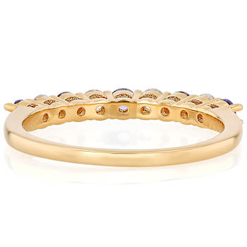 Tanzanite And Lab-Grown White Diamond Ring In 18K Gold Over Sterling
Silver 0.56ctw