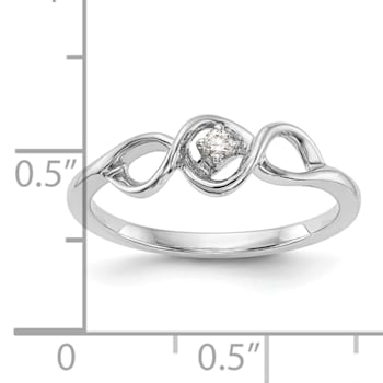 Rhodium Over 14K White Gold First Promise Diamond Promise/Engagement
Ring 0.04ctw