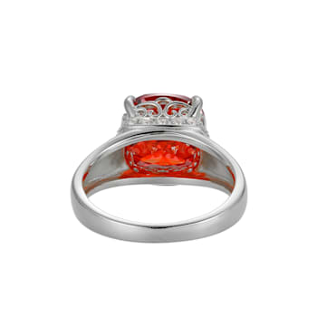 Red And White Cubic Zirconia Platinum Over Silver January Birthstone
Ring 7.23ctw