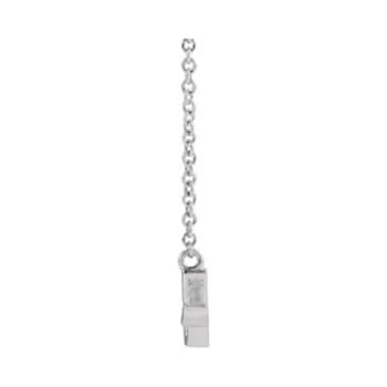 14K White Gold Mommy Script Necklace