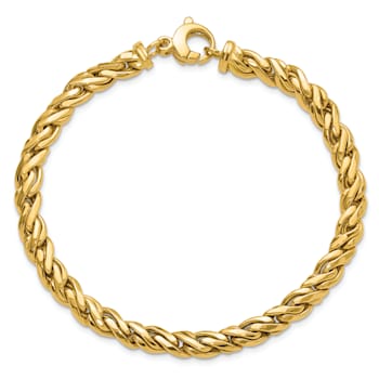 14K Yellow Gold Polished Fancy Twist Bracelet