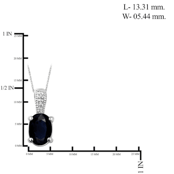 Black Sapphire Rhodium Over Sterling Silver Pendant with Chain 1.00ctw