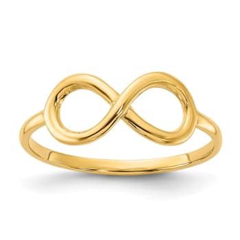 14K Yellow Gold Polished Infinity Ring