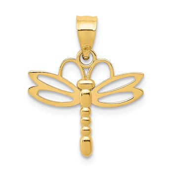 14k Yellow Gold Dragonfly Pendant