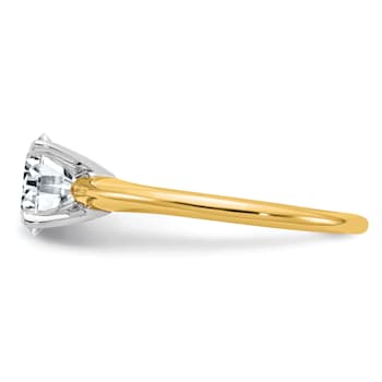 14K Yellow Gold With White Gold Accents 1 3/4 ct. G H I True Light Round
Moissanite Solitaire Ring