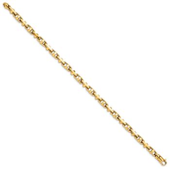 10k Yellow Gold 5mm Hand-polished Fancy Link Bracelet