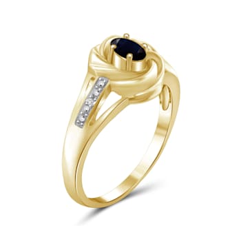 Black Sapphire 14K Gold Over Sterling Silver Ring 0.25ctw