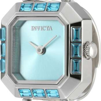 Invicta Mini 21.5mm Blue Dial Stainless Steel Band Quartz Ring Watch