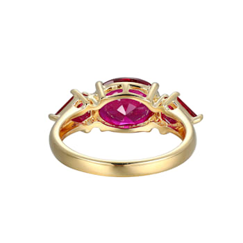 Lab Created Ruby 18k Yellow Gold Over Sterling Silver July Birthstone
Ring 3.47ctw