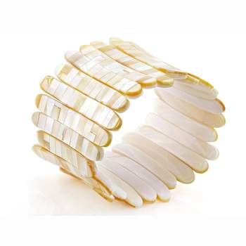 Golden Mother-Of-Pearl Stretch Bracelet