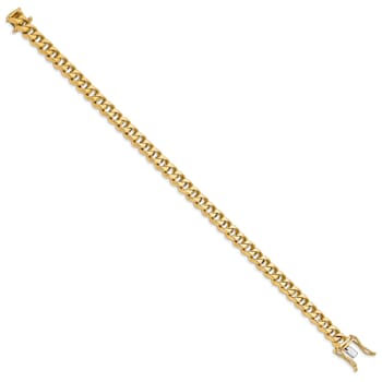 10k Yellow Gold and 10k White Gold 7mm Hand-polished Traditional Link Bracelet