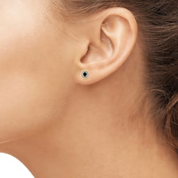 Black Sapphire 14K Gold Over Sterling Silver Earrings 0.42ctw