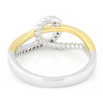 Contemporary Lab-Grown Diamond Rope-Motif Bypass Ring In Two-Tone Gold