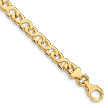 10k Yellow Gold 6.2mm Hand-Polished Fancy Link Bracelet