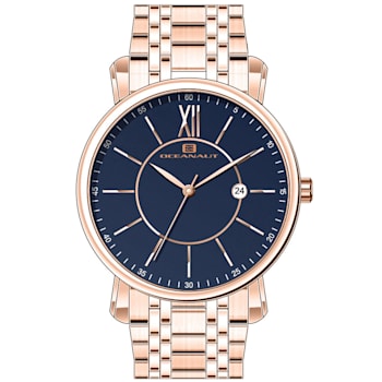 Oceanaut Men's Expedition Blue Dial, Rose Stainless Steel Watch