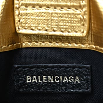 Balenciaga Gold Calfskin Leather Shopper Crossbody Bag