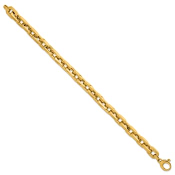 14K Yellow Gold 8.7mm Fancy Link 8.5 Inch Bracelet