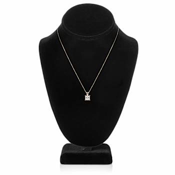 White Cubic Zirconia 14k Yellow Gold Pendant With Chain 2.00ctw