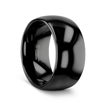 RAVEN Domed Black Tungsten Wedding Band 12mm