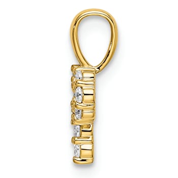 14K Yellow Gold Lab Grown Diamond Letter P Initial Pendant