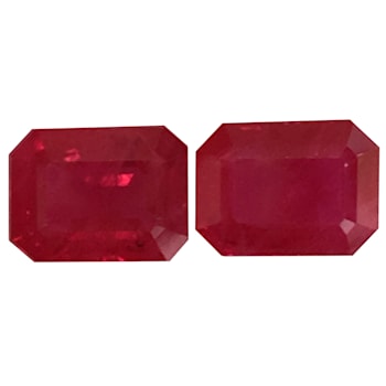 Ruby 7.8x5.8mm Emerald Cut Matched Pair 3.42ctw