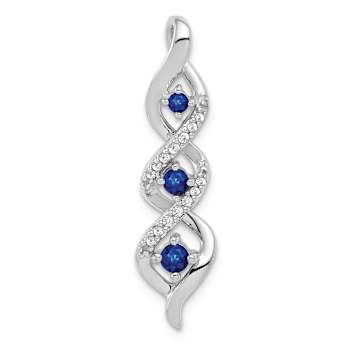 Rhodium Over 10k White Gold Diamond and 0.26 ctw Sapphire 3-stone
Twisted Chain Slide Pendant