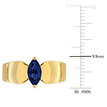 Blue Sapphire 10K Yellow Gold Ring 0.75ctw