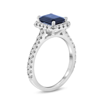 2.05ctw Sapphire and Diamond Ring in 14k White Gold