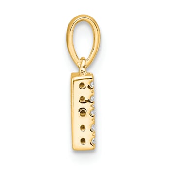 14K Yellow Gold Diamond Letter B Initial with Bail Pendant