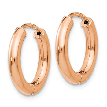 14k Rose Gold Polished Hinged 9/16" Hoop Earrings