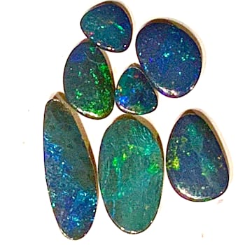 Opal on Ironstone Free-Form Doublet Set of 7 6.50ctw