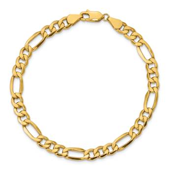 10k Yellow Gold 6.25mm Figaro Link Bracelet