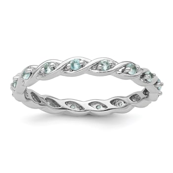 Sterling Silver Stackable Expressions Blue Topaz Ring 0.31ctw