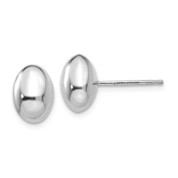 Rhodium Over 14k White Gold Polished 10mm Stud Earrings