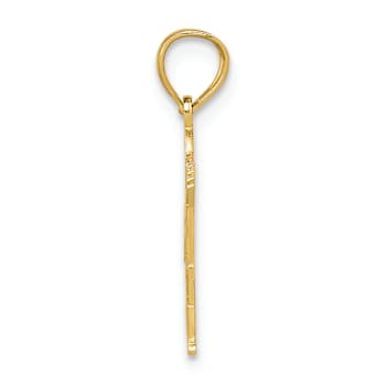 14k Yellow Gold Textured Waving Boy with Heart on Pocket Pendant